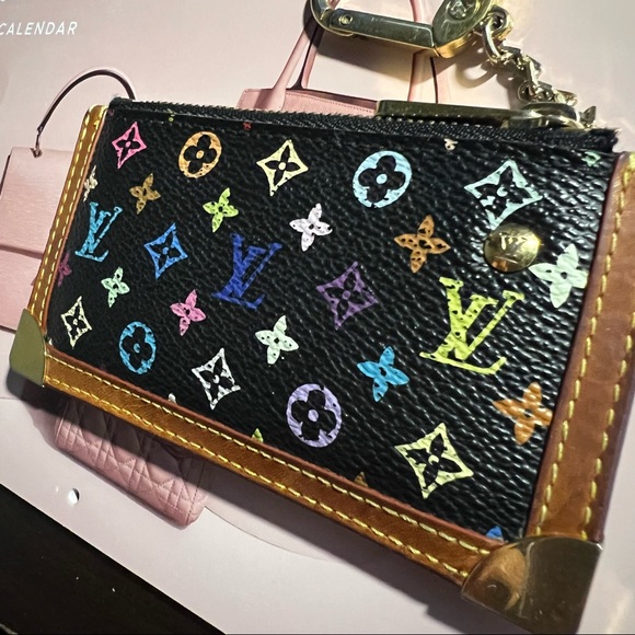 ‼️SOLD‼️ULTRA RARE LOUIS VUITTON MURAKAMI MULTICOLOR BLACK  MONOGRAM CARD HOLDER - Picture 4 of 17